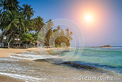 Hikkaduwa is a small town on the south coast of Sri Lanka locate Stock Photo