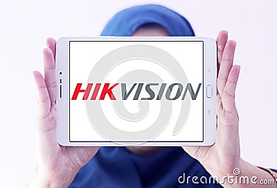 Hikvision Video surveillance company logo Editorial Stock Photo