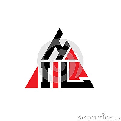 HIL triangle letter logo design with triangle shape. HIL triangle logo design monogram. HIL triangle vector logo template with red Vector Illustration