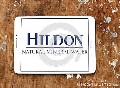 Hildon mineral water company logo Editorial Stock Photo