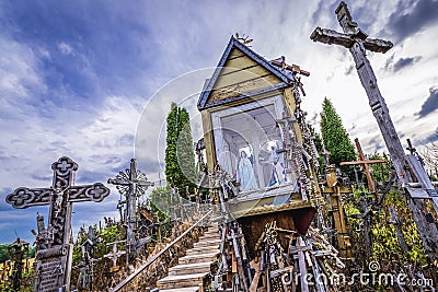 Hill of Crosses in Lithuania Editorial Stock Photo