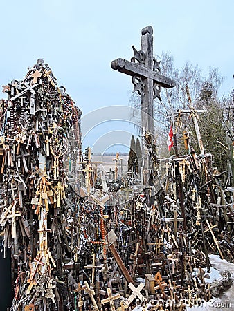 Hill of the crosses, Lithuania Stock Photo