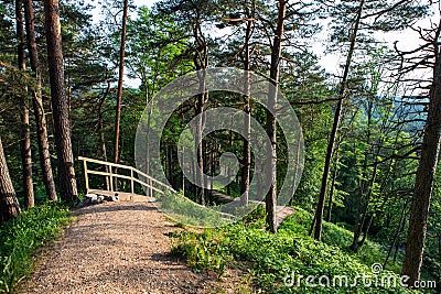 The Hill Fort of Naujoji Reva in Silenai cognitive park near Vilnius, Lithuania Stock Photo