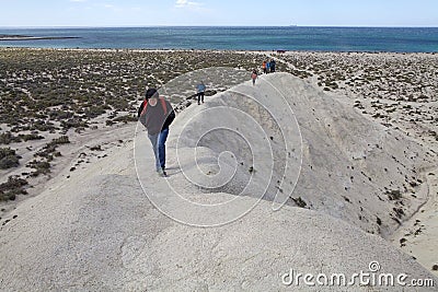 Hill after Punta Loma near Puerto Madryn, a city in Chubut Province, Patagonia, Argentina Editorial Stock Photo