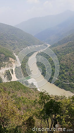 Hill station tea garden two rivers joining thiis Stock Photo