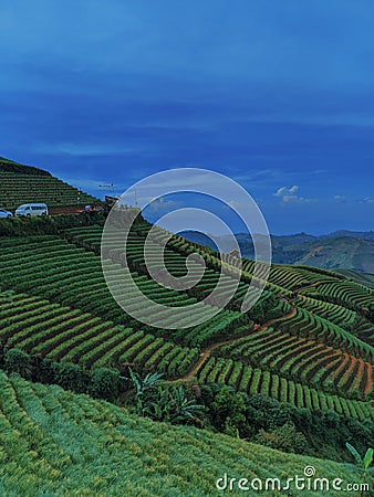 hill view beautiful in Indonesia Majalaya city Stock Photo