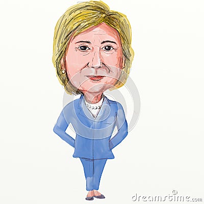 Hillary Clinton Caricature Cartoon Illustration