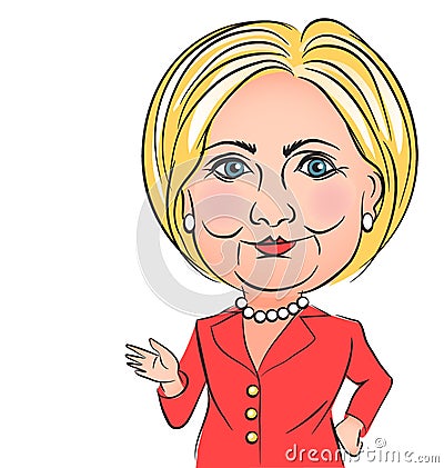 Hillary Clinton Caricature Vector Illustration