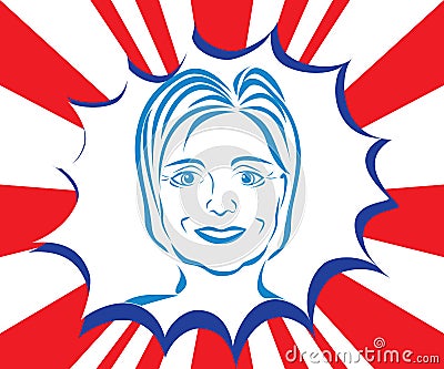 Hillary Clinton caricature. Vector Illustration