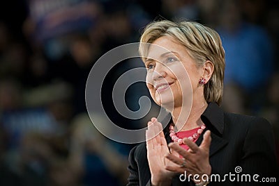 Hillary Clinton - Horizontal Clapping Editorial Stock Photo