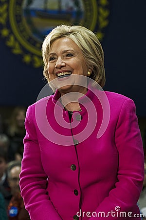 Hillary Clinton Laughing Pink Jacket Editorial Stock Photo