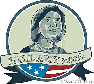 Hillary Clinton President 2016 Circle Vector Illustration