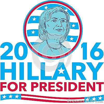 Hillary Clinton for President 2016 Editorial Stock Photo