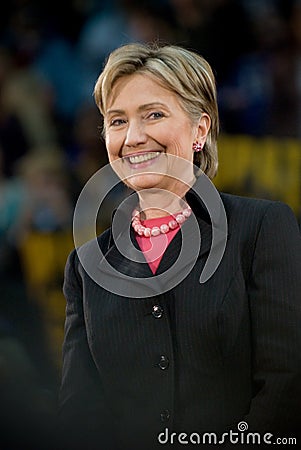 Hillary Clinton - Smiling Vertical Editorial Stock Photo