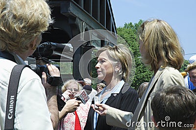 Hillary Clinton speaks to the press Editorial Stock Photo