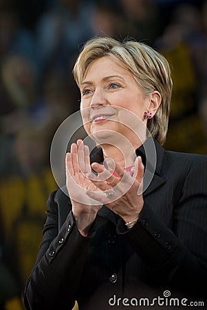 Hillary Clinton - Vertical Clapping 2 Editorial Stock Photo