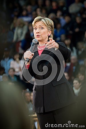 Hillary Clinton - Vertical Pointing Editorial Stock Photo