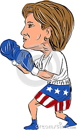 Hillary 2016 Election Boxing Vector Illustration