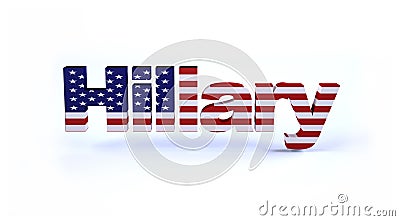 Hillary sign with american flag Cartoon Illustration