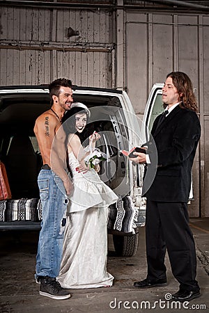 Hillbilly wedding Stock Photo