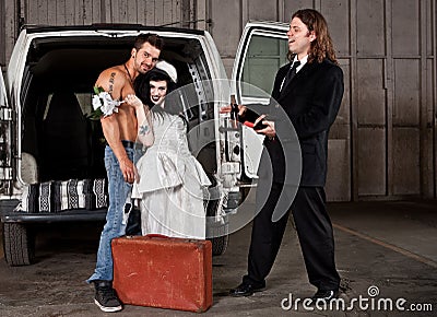 Hillbilly wedding Stock Photo