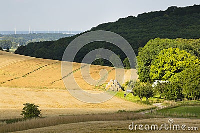 Hills And Golden Fields Stock Photo