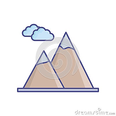 Hills Line Style vector icon which can easily modify or edit Stock Photo