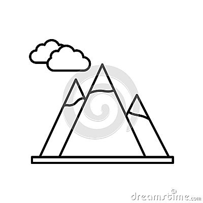 Hills Line Style vector icon which can easily modify or edit Vector Illustration