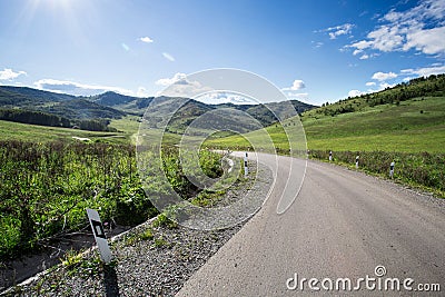 Hills and mountains of Altai Stock Photo