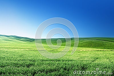 Hills in sunny day Tuscany Stock Photo