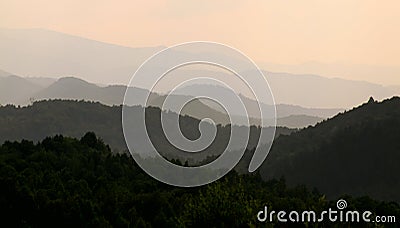 Hills and valleys in colors Stock Photo