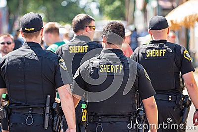 Group of four armed police officers Editorial Stock Photo