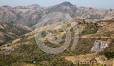 Hillside near Kalaw in Mynamar Stock Photo