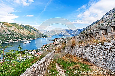 Hillside view of Kotor Stock Photo