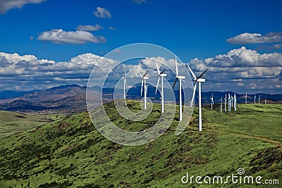 Hillside Wind Farm Stock Photo