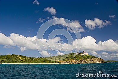 Hilltop home on Tortola island Stock Photo