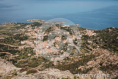 Village of Corbara in Corsica Stock Photo