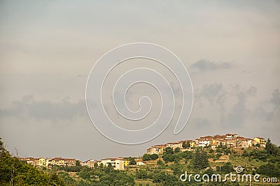 Hilltop village Tuscany Italy Stock Photo