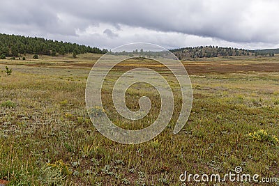 The hilly landscape around the Florissant Fossil Beds Stock Photo