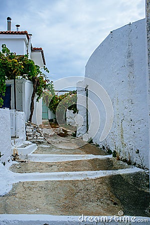 Cretan Alleys - Ziros South -East Crete Stock Photo