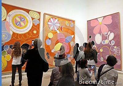 Hilma Af Klint Exhibit At The Guggenheim Editorial Stock Photo