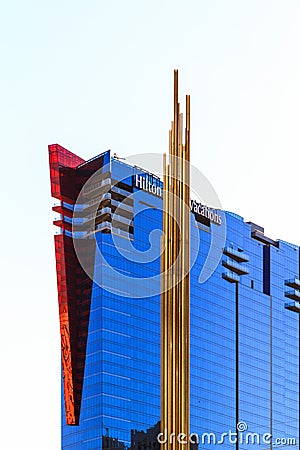 Hilton Grand Vacations Suites on the Strip Boulevard. Editorial Stock Photo
