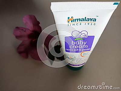 Himalaya baby cream presented isolated on white background in india dec 2019 Editorial Stock Photo