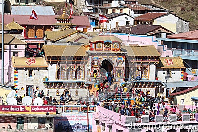 Himalaya hill beautiful, hindu tample .. badrinath most famce in world village mana uttrakhand in india Editorial Stock Photo