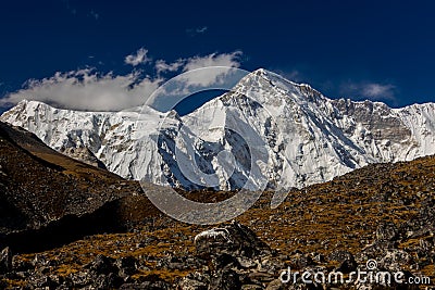 Cho Oyu eight thouthand mountain peak in Himalaya Stock Photo