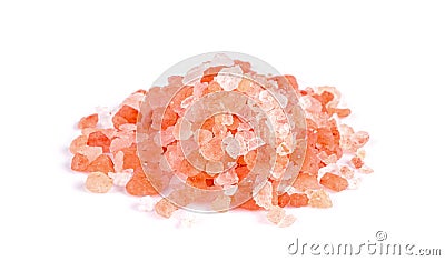 Himalaya Pink Salt isolated on white background Stock Photo