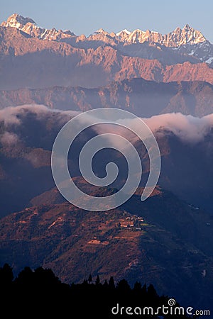 Himalaya sunset Stock Photo