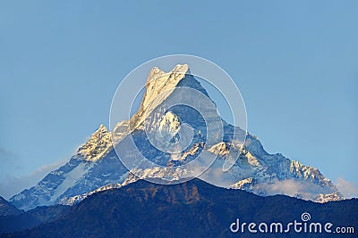Himalayan mountain peak during sunrise Stock Photo
