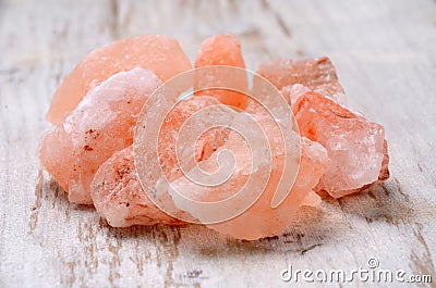 Himalayan pink crystal salt Stock Photo