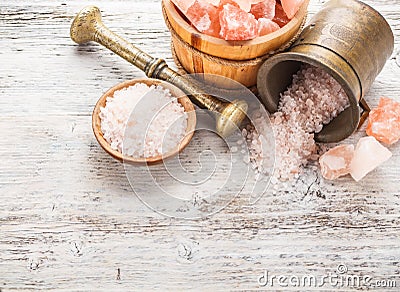 Himalayan pink salt Stock Photo